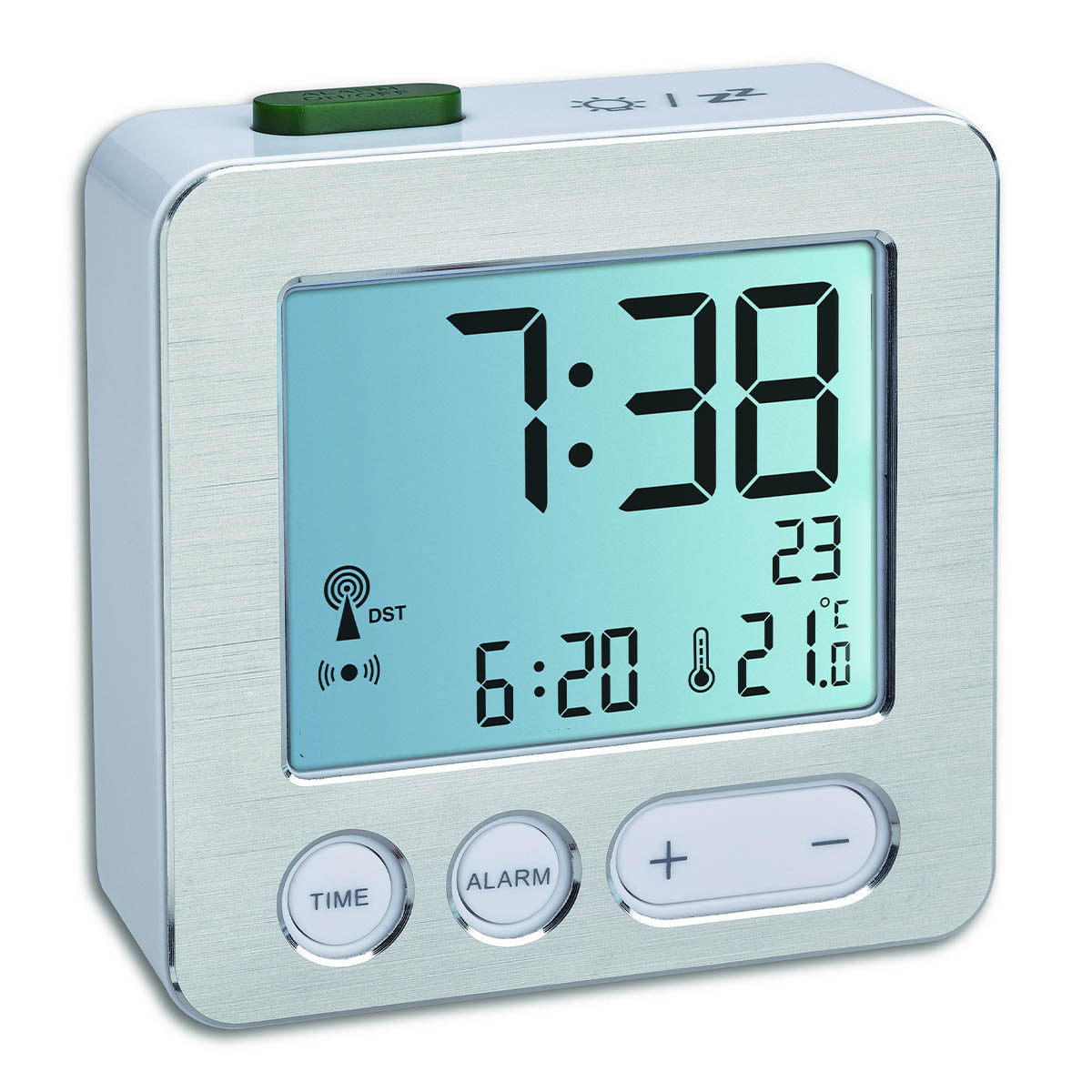 TFA 60.2545.54 - Digitaler Wecker - Rechteck - Silber - Kunststoff - -9 - 50 °C - F - °C, Ansicht 2