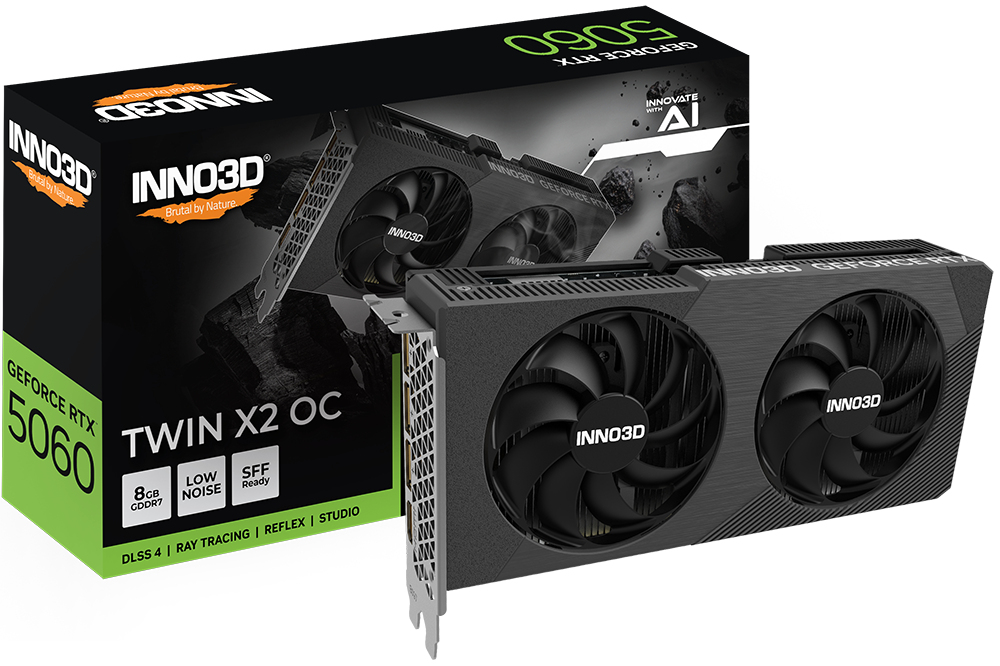 Inno3D GeForce RTX 5060 Twin X2 OC - 8.192 MB - 128 Bit, Ansicht 3