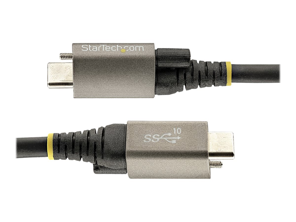StarTech.com 1m USB-C Kabel mit Oberseite Schraubensicherung 10Gbit/s - USB 3.1/3.2 Gen 2 Typ-C Kabel - 100W (5A) Power Delivery, DP-Alt-Modus, USB-C-Kabel zum Laden/Synchronisieren (USB31CCTLKV1M) - USB-Kabel - 24 pin USB-C (M) gerade/verriegelnd zu...