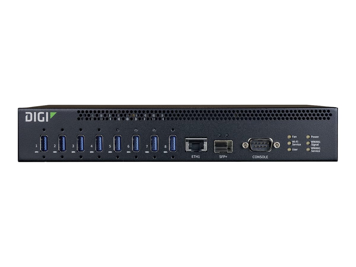Digi International Digi AnywhereUSB 8 Plus - Hub - managed - 8 x USB 3.1 Gen 1 + 1 x 1 Gigabit / 10 Gigabit SFP+ +, Ansicht 5