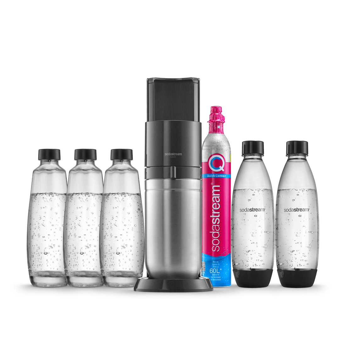 SodaStream DUO - Schwarz - Edelstahl - Glas - 1 l - 60 l - 155 mm - 280 mm, Ansicht 2