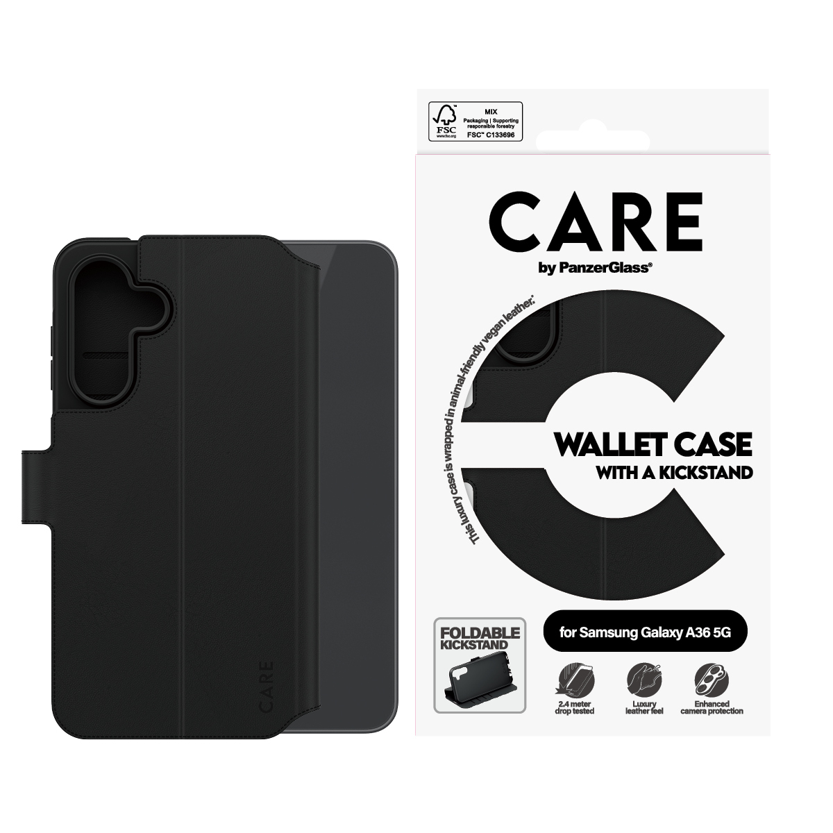PanzerGlass CARE Feature Wallet Case w. Kickstand Samsung Galaxy A36, Ansicht 3