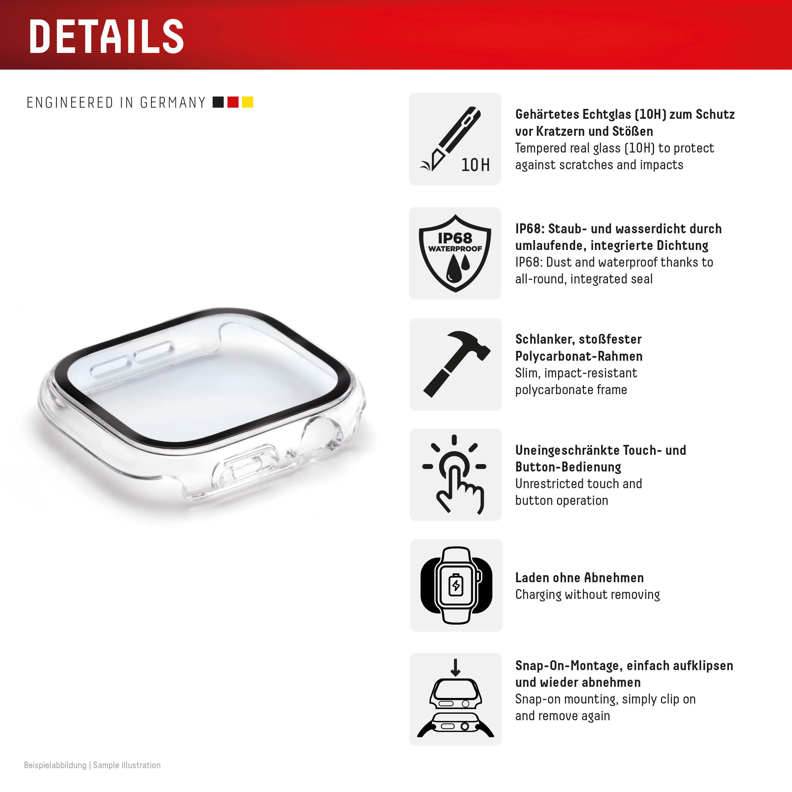 E.V.I. DISPLEX Full Body Apple Series - transparent Apple Watch 11/10 (42mm), Ansicht 2