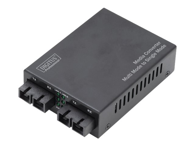 DIGITUS Professional DN-82024 - Medienkonverter - 100Mb LAN - 100Base-FX - SC multi-mode / SC Single-Modus - bis zu 20 km