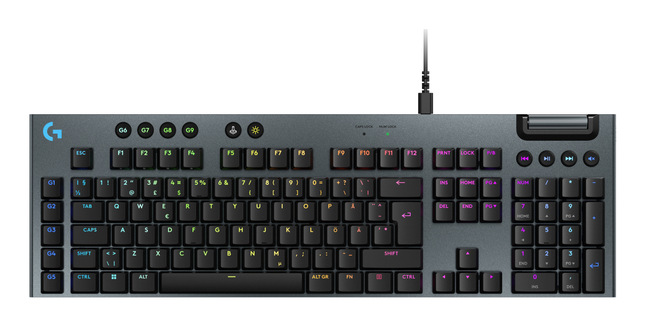 Logitech G G915 X - Tastatur - Hintergrundbeleuchtung - USB - TL: Nordisch, QWERTY, Ansicht 3