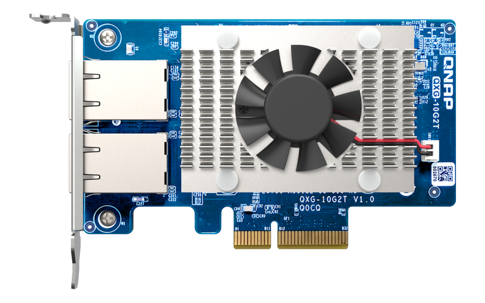 QNAP QXG-10G2T Netzwerkadapter-PCIe 10 GBE RJ45 x2, Ansicht 3