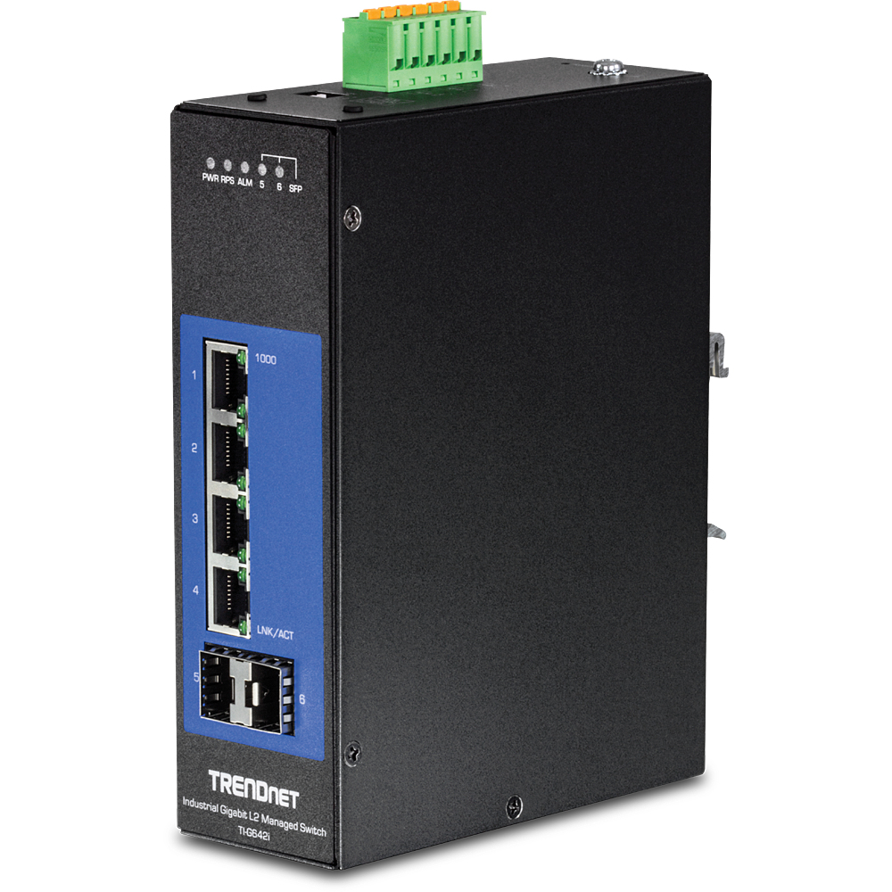 TRENDnet TI-G642I - Switch - unmanaged - 4 x 10/100/1000 + 2 x Gigabit SFP, Ansicht 2