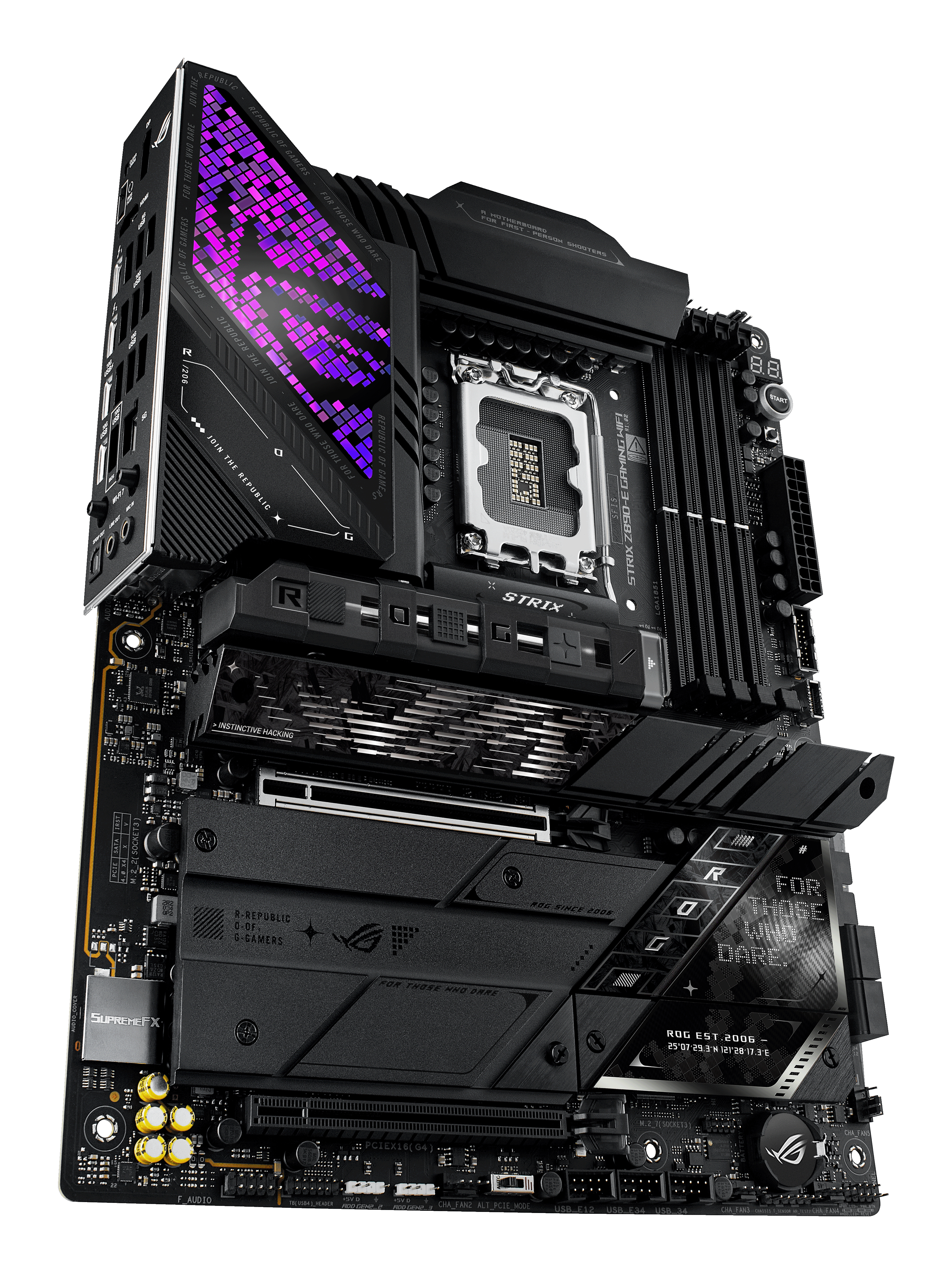 ASUS ROG STRIX Z890-E GAMING WIFI - Motherboard - ATX - LGA1851-Sockel - Z890 Chipsatz - USB-C 3.2 Gen 2x2, Ansicht 2