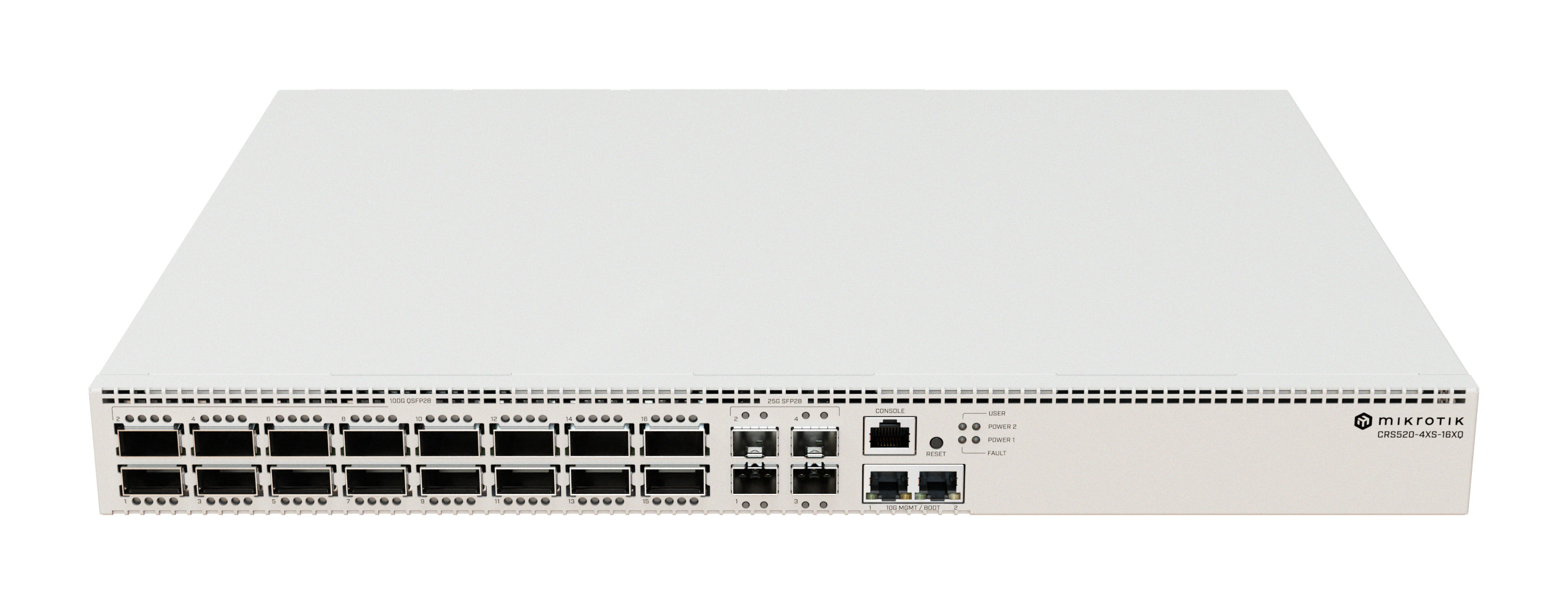 MikroTik CRS520-4XS-16XQ-RM - Switch - L3 - 4 x 25 Gigabit SFP28 + 16 x 100 Gigabit QSFP28, Ansicht 3