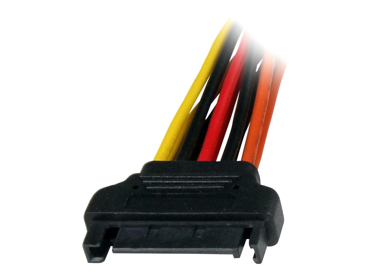 StarTech.com SATA Y-Strom-Adapterkabel mit Verriegelungs Clip 15cm - S-ATA Y Splitter Stromkabel St/Bu - Serial ATA 15pin Y-Adapter - Netz-Splitter - SATA-Stromstecker (M)