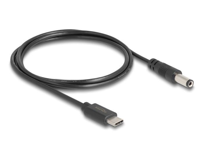 Delock Stromkabel - 24 pin USB-C (M) zu Gleichstromstecker 5,5 x 2,1 mm (M), Ansicht 2