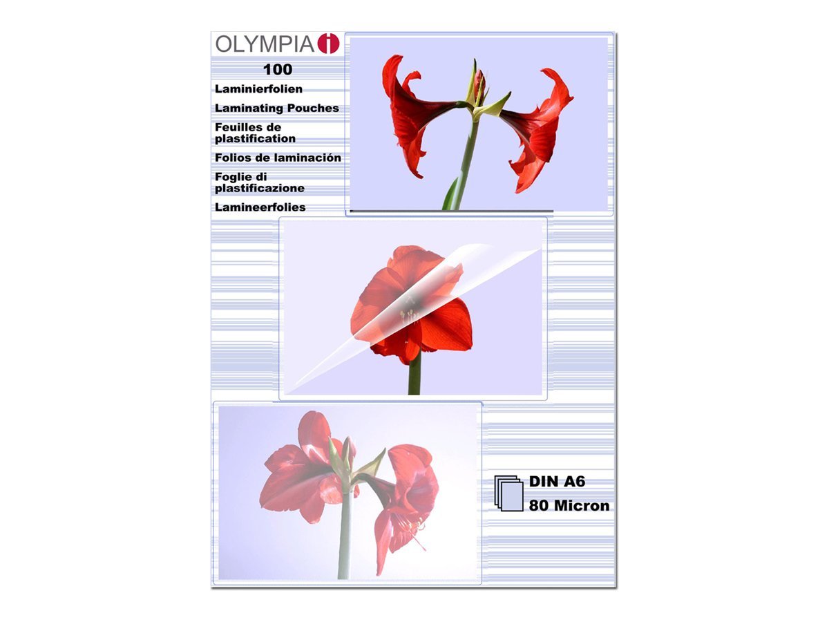 Olympia Laminierfolien DIN A6, 100 Stück 80 mic