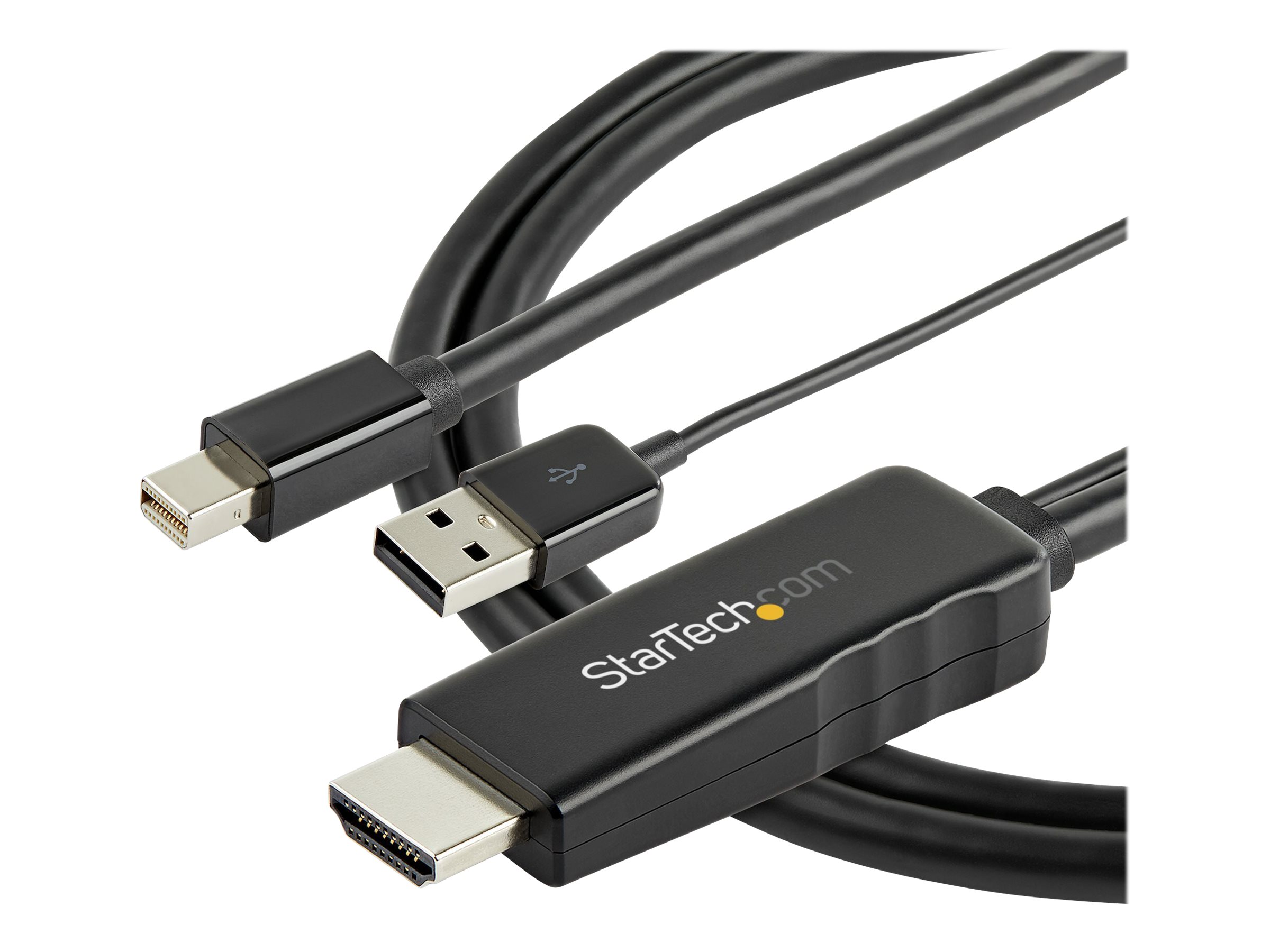 StarTech.com 3ft (1m) HDMI to Mini DisplayPort Cable 4K 30Hz Active HDMI to mDP Adapter Converter Cable with Audio USB Powered Mac & Windows HDMI Male to mDP Male Video Adapter Cable - HDMI to mDP Converter (HD2MDPMM1M)