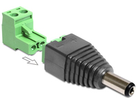 Delock Adapter DC 5,5 x 2,5 mm Stecker > Terminalblock 2 Pin 2-teilig