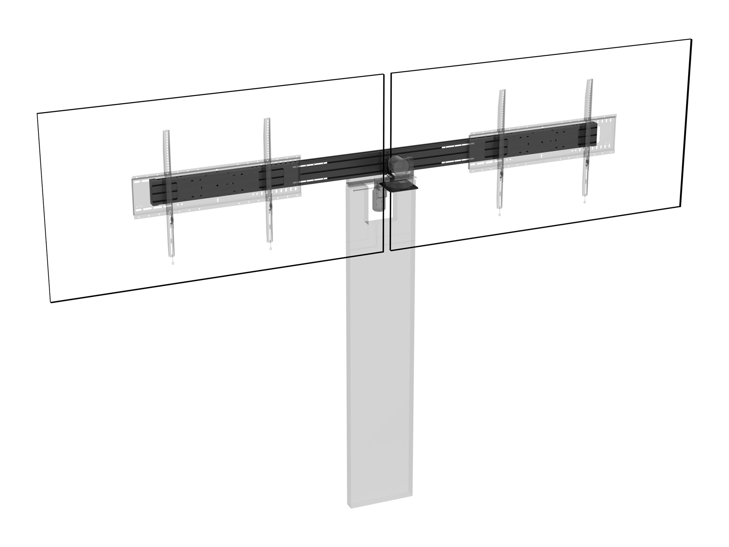 Vision VFM-F50_DL - Montagekomponente (Schiene) - für 2 LCD-/Plasma-Konsolen bis zu 86 - Aluminium - Schwarz, Ansicht 4