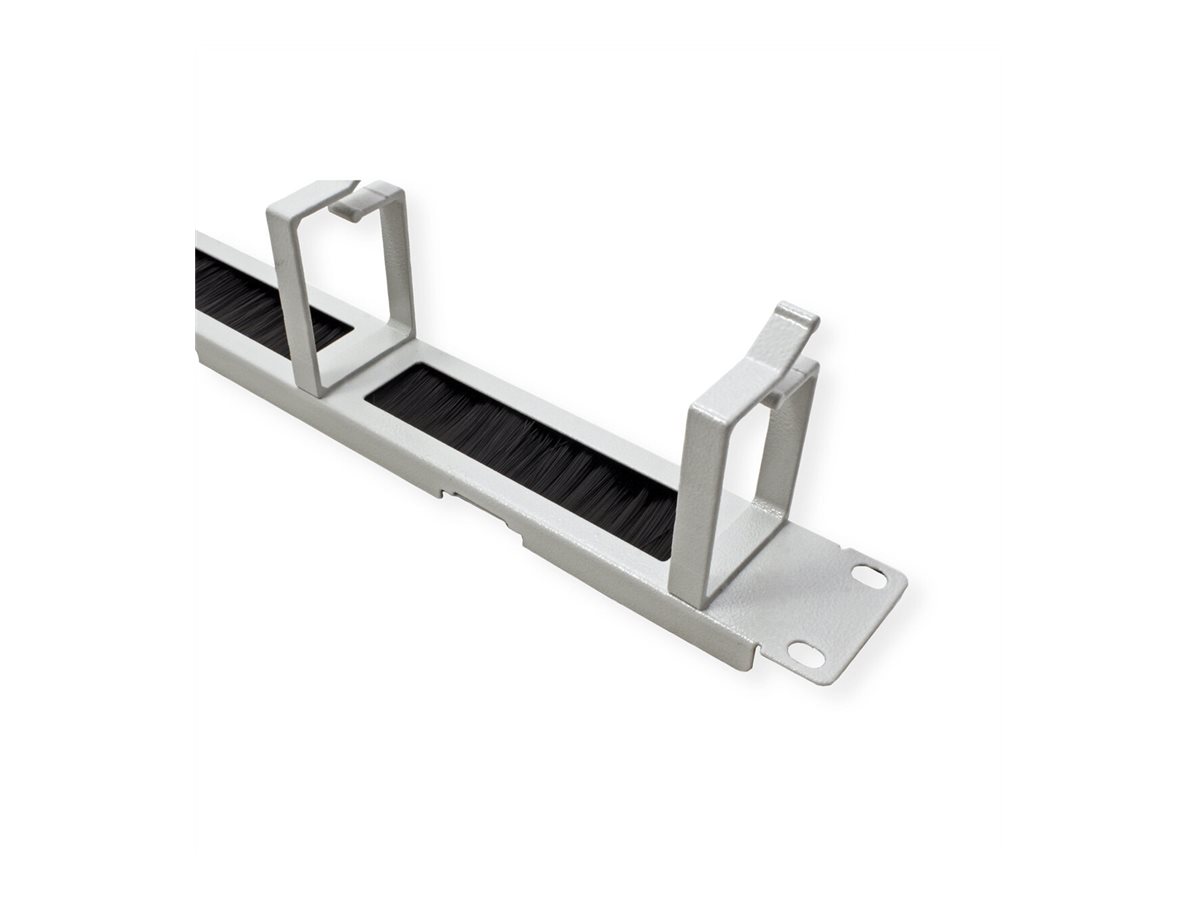 ROLINE 19 Zoll Rangierpanel 1 HE mit Bürstenleiste 44x60mm grau, Ansicht 2