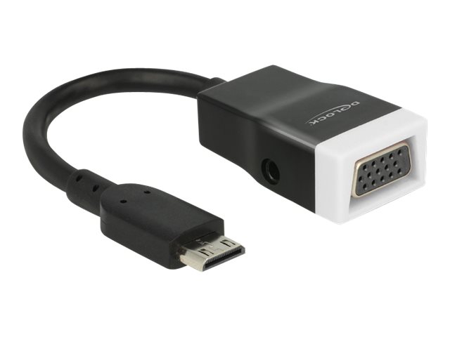 Delock Video-  Audio-Adapter - 19 pin mini HDMI Type C männlich zu HD-15 (VGA)