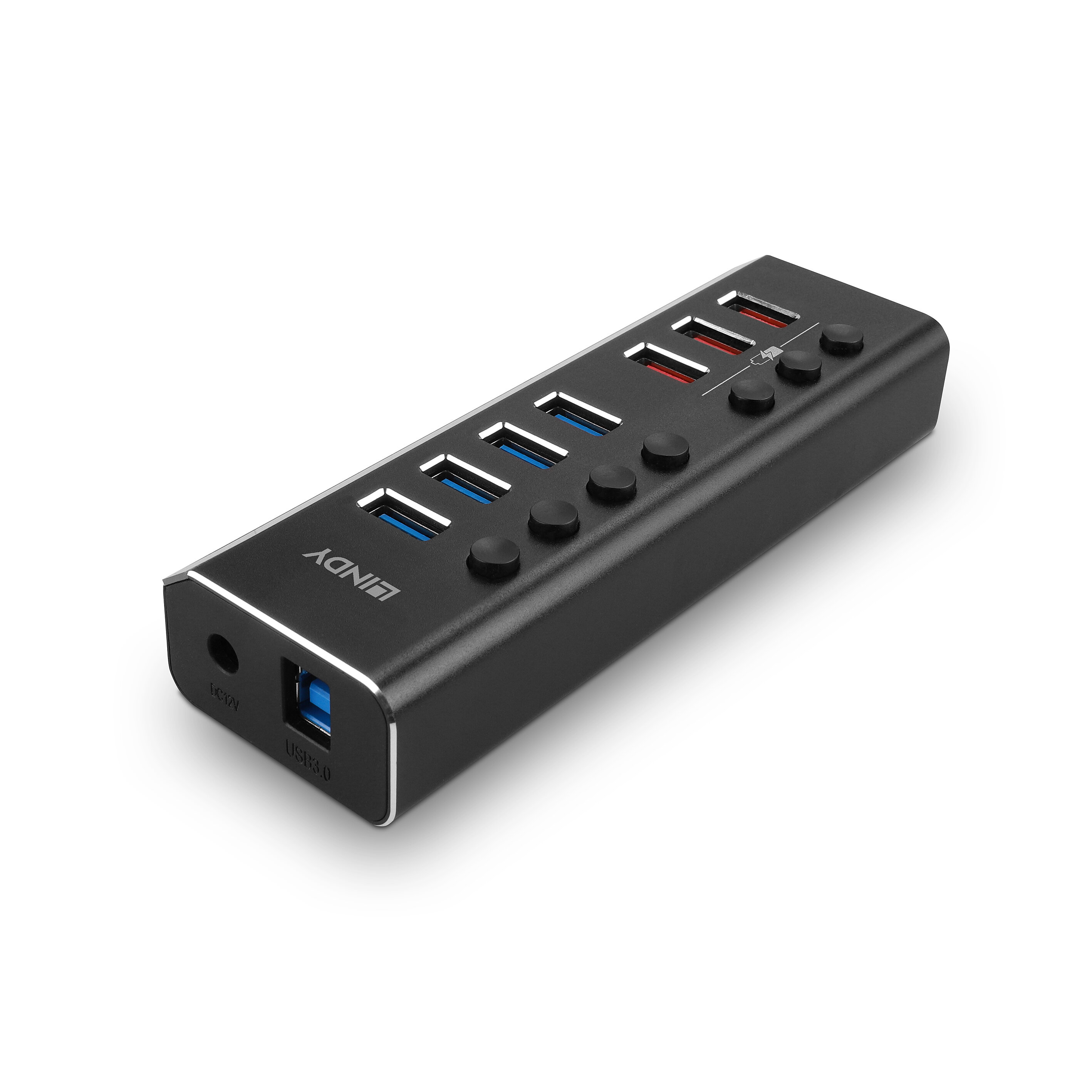 Lindy Hub - mit 3 Quick Charge 3.0 Ports - 7 x USB 3.2, Ansicht 2