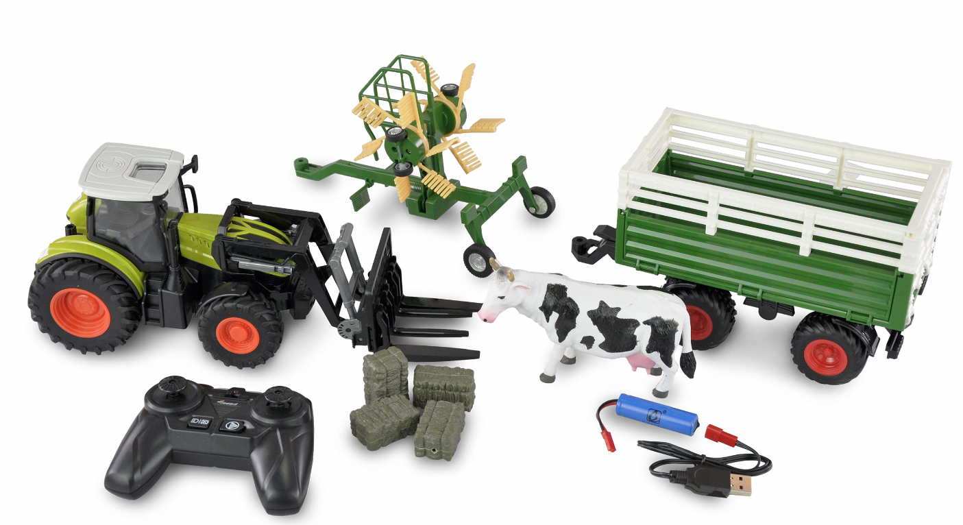 Amewi RC Traktor mit XL-Zubehörpaket LiIon 500mAh gruen/6+, Ansicht 2