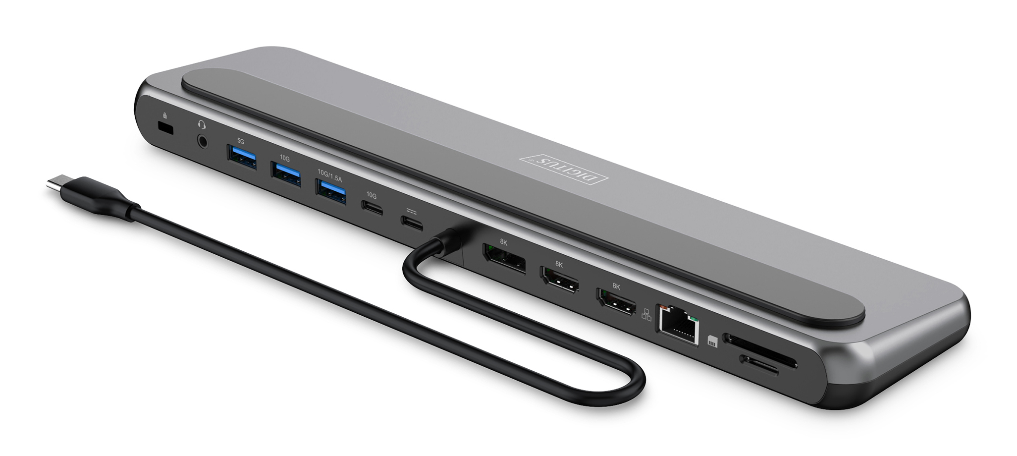 DIGITUS USB-C 8K Docking Station, 12-Port, Ansicht 3
