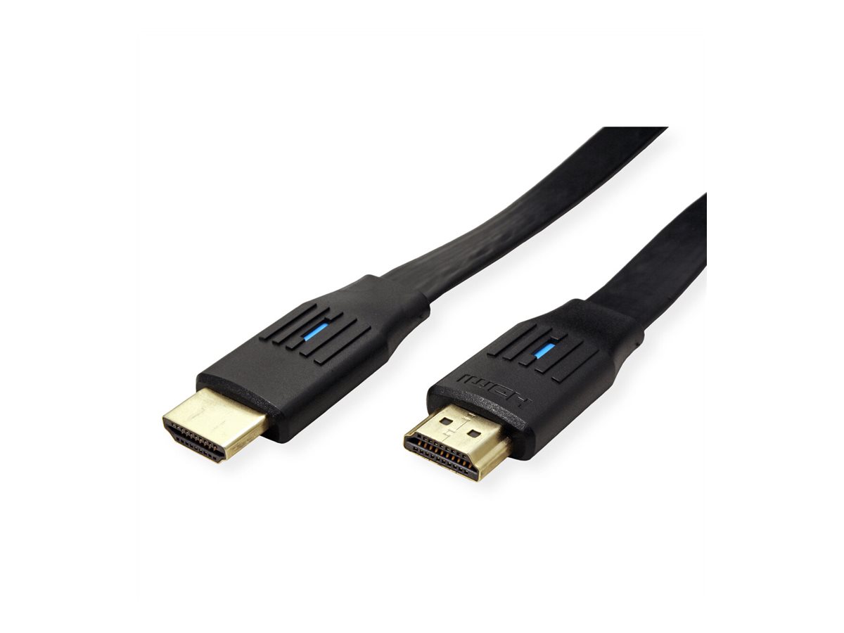 VALUE Ultra High Speed - HDMI-Kabel mit Ethernet - HDMI männlich zu HDMI männlich - 2 m - Doppelisolierung - Schwarz - flach, 8K60Hz (7680 x 4320)
