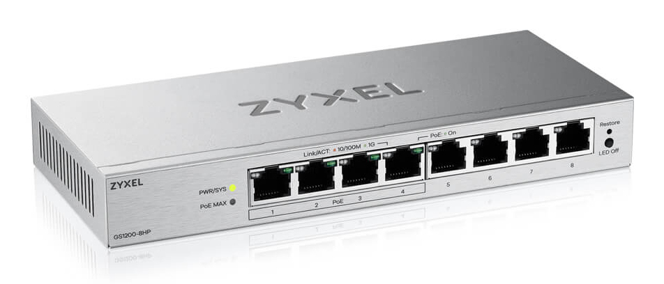 ZyXEL GS1200-8HP v3 PoE+ - Switch - Switch - 1 Gbps, Ansicht 3