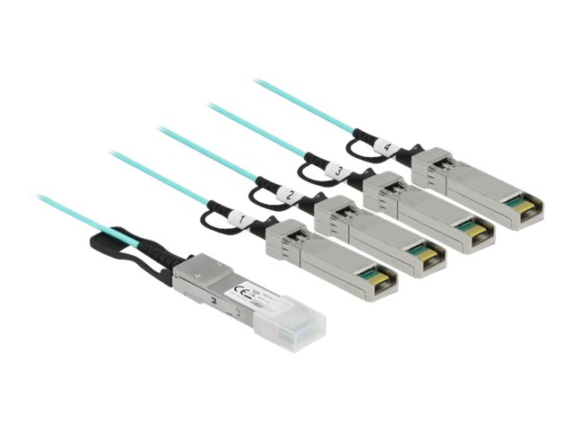 Delock - 40GBase Direktanschlusskabel - QSFP+ (M) zu SFP (M) - 5 m - 3 mm - Glasfaser