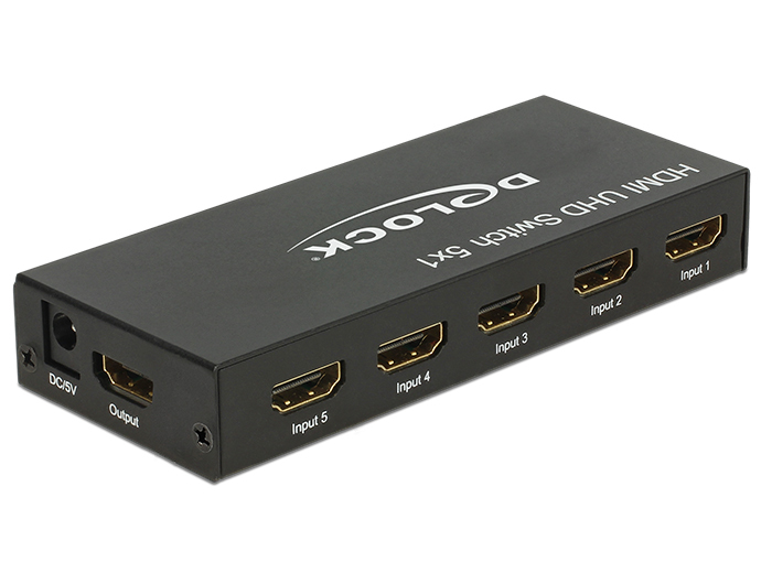 Delock HDMI UHD Switch 5 x HDMI in > 1 x HDMI out 4K, Ansicht 4