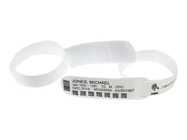 Zebra Z-Band UltraSoft RFID LR - Weiß - 25.4 x 279.4 mm 525 Stck. (3 Rolle(n) x 175) RFID-Armbänder