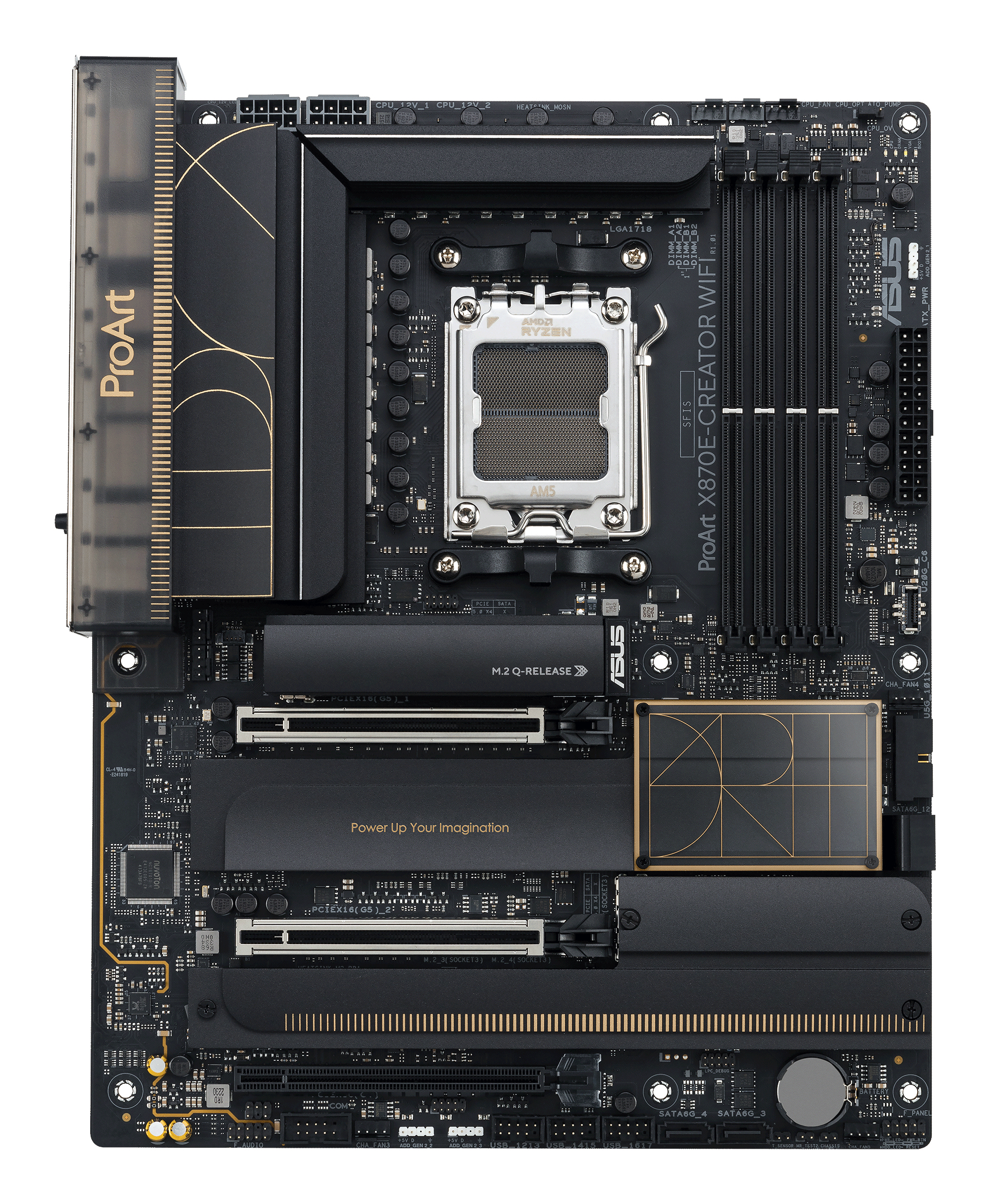 ASUS ProArt X870E-CREATOR WIFI - Motherboard - ATX - Socket AM5 - AMD X870E Chipsatz - USB4, USB-C 3.2 Gen 2x2, Ansicht 3
