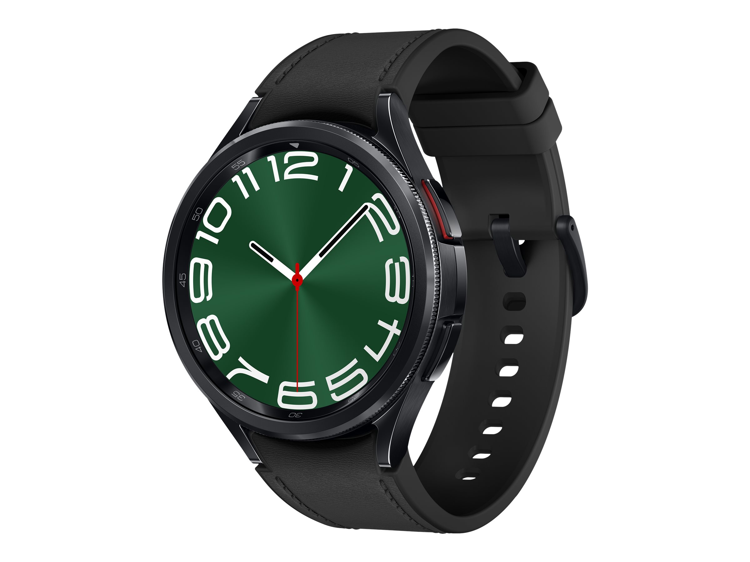 Samsung Galaxy Watch6 Classic - 47 mm - intelligente Uhr mit Band - Hybrid-Eco-Leder - schwarz - Bandgröße: ML - Anzeige 3.73 cm (1.5)