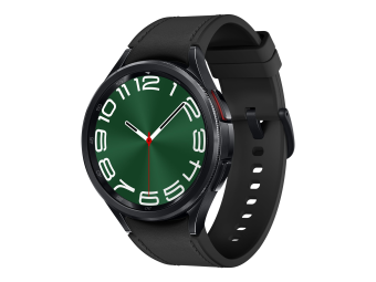 Samsung Galaxy Watch6 Classic - 47 mm - intelligente Uhr mit Band - Hybrid-Eco-Leder - schwarz - Bandgröße ML - Anzeige 3.73 cm (1.5)