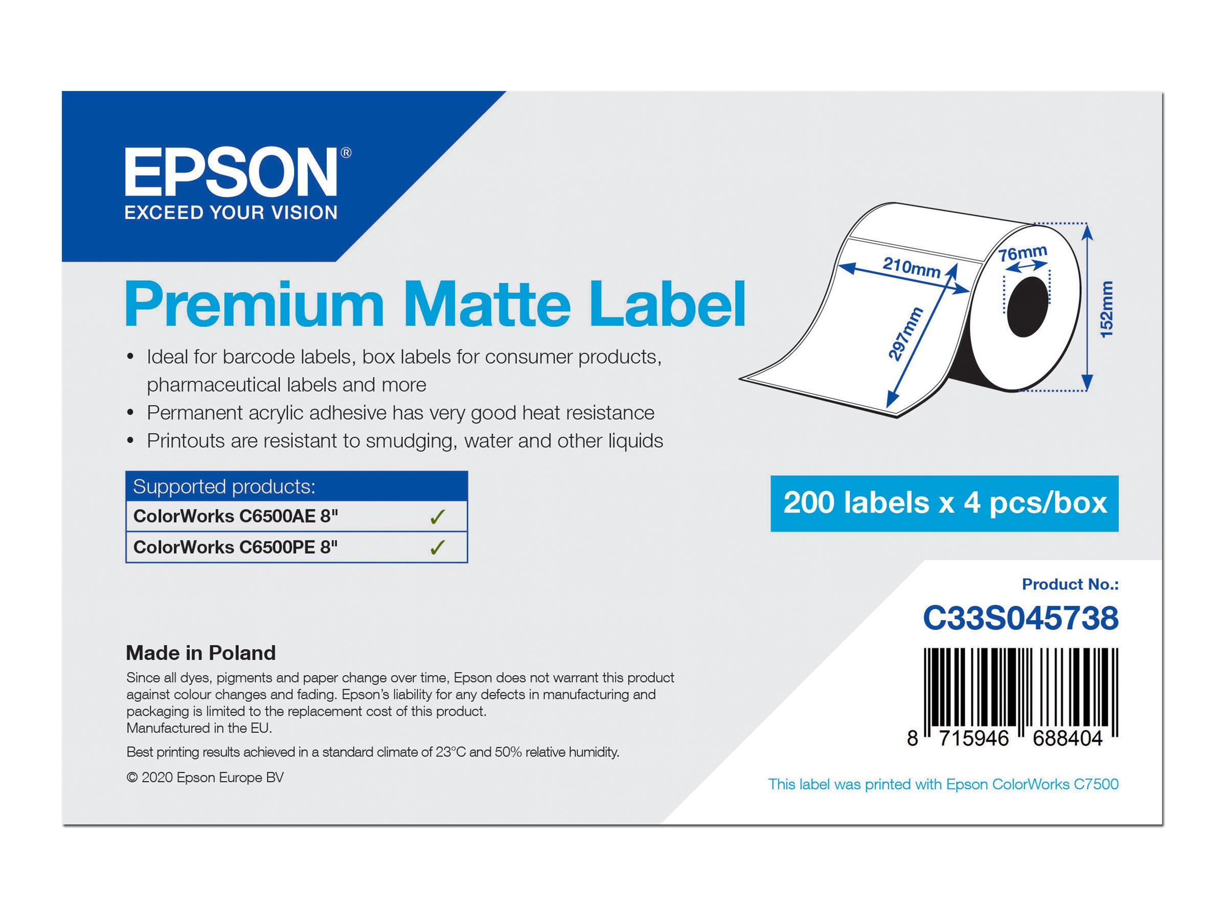 Epson Etikettenrolle, Normalpapier, 210x297mm