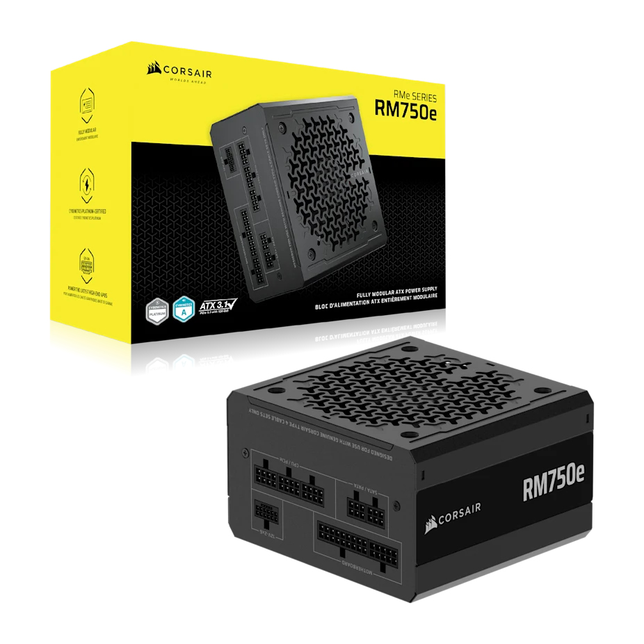 Corsair RMe Series RM750e - Netzteil (intern) - ATX 3.1 - 80 PLUS Gold - Wechselstrom 100-240 V - 750 Watt - Europa, Ansicht 2