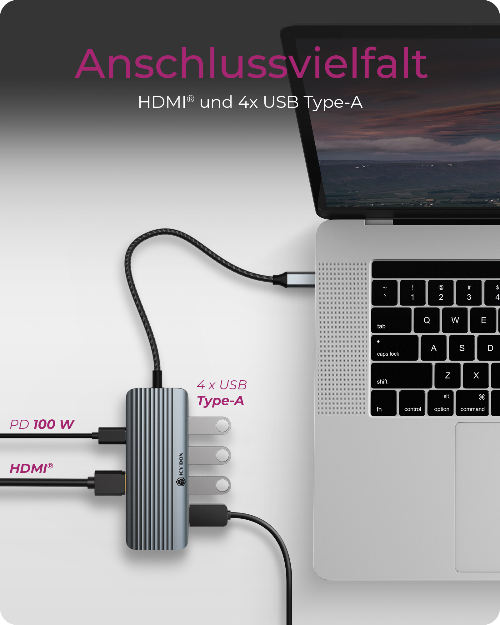 ICY BOX IB-DK4022a-CPD - Dockingstation - USB-C, Ansicht 4