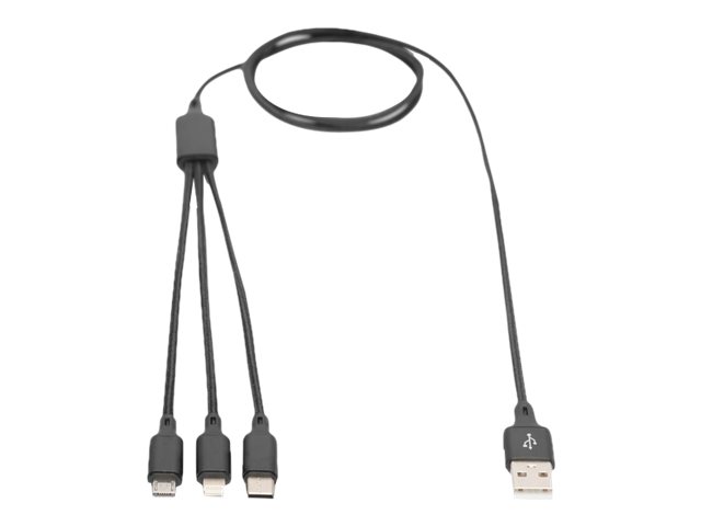 DIGITUS 3-in-1 USB-Ladekabel, 1m