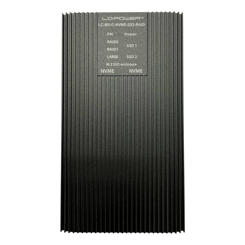 LC-Power LC-M2-C-NVMe-2X2-RAID USB-C-Gehäuse für NVMe-M.2 retail, Ansicht 3