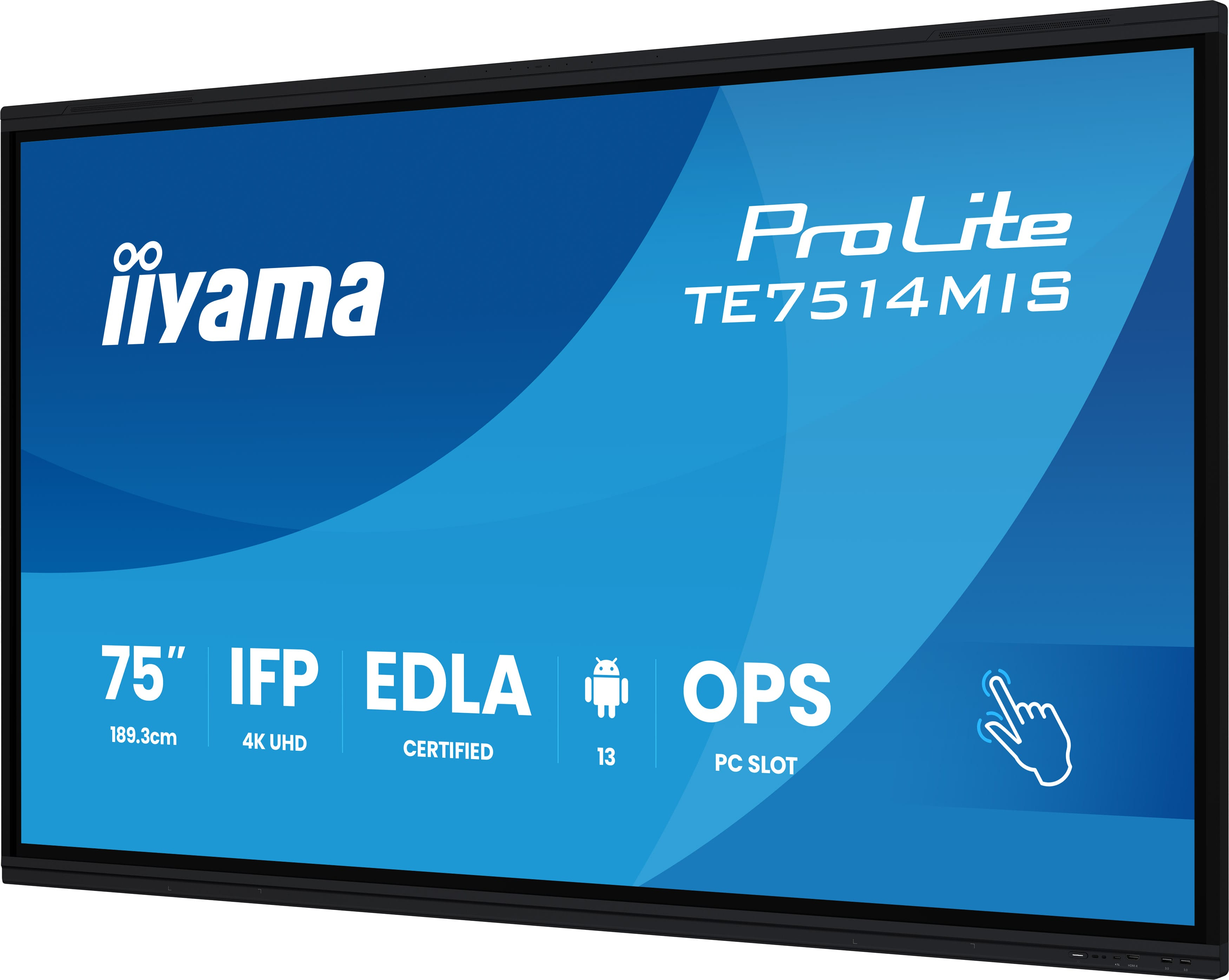Iiyama 75W LCD IR? 50-Points PureTouch 4K, Ansicht 4