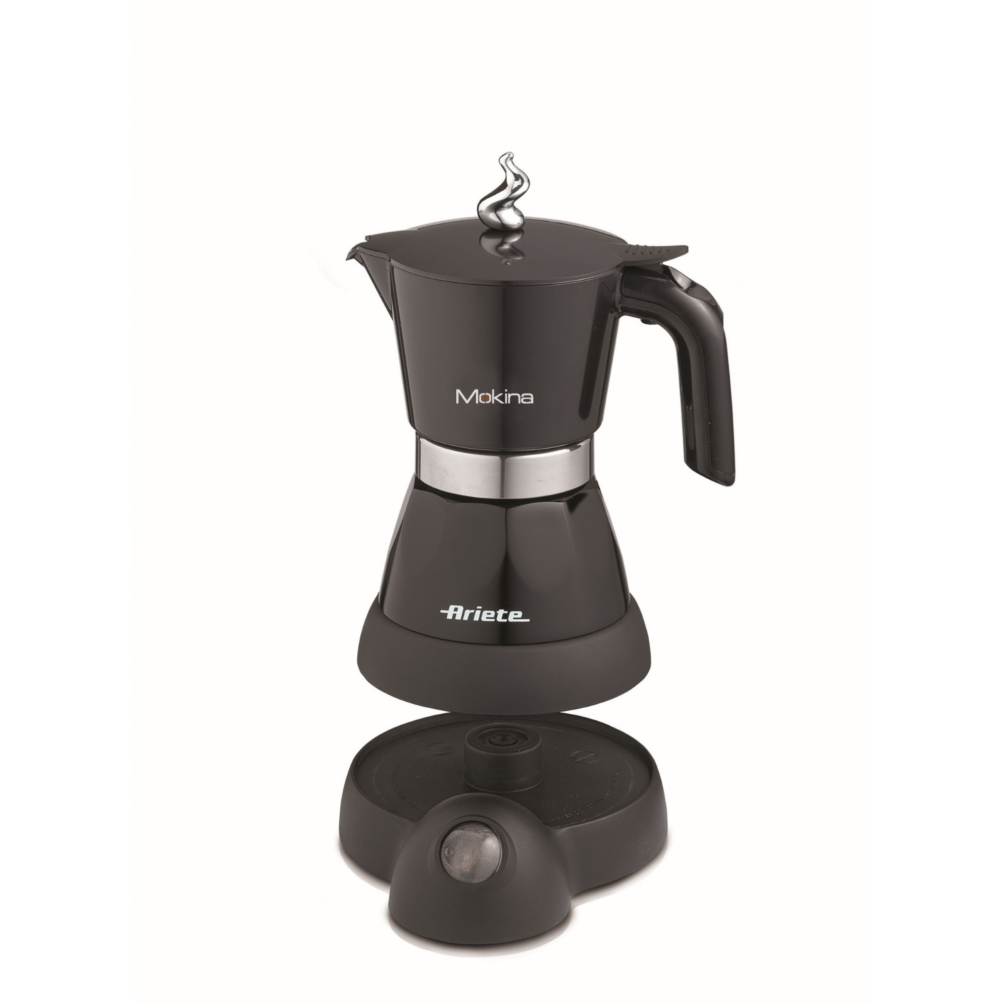 Ariete 1358/01 Moka Aroma Elektrischer Espressokocher schwarz, Ansicht 2