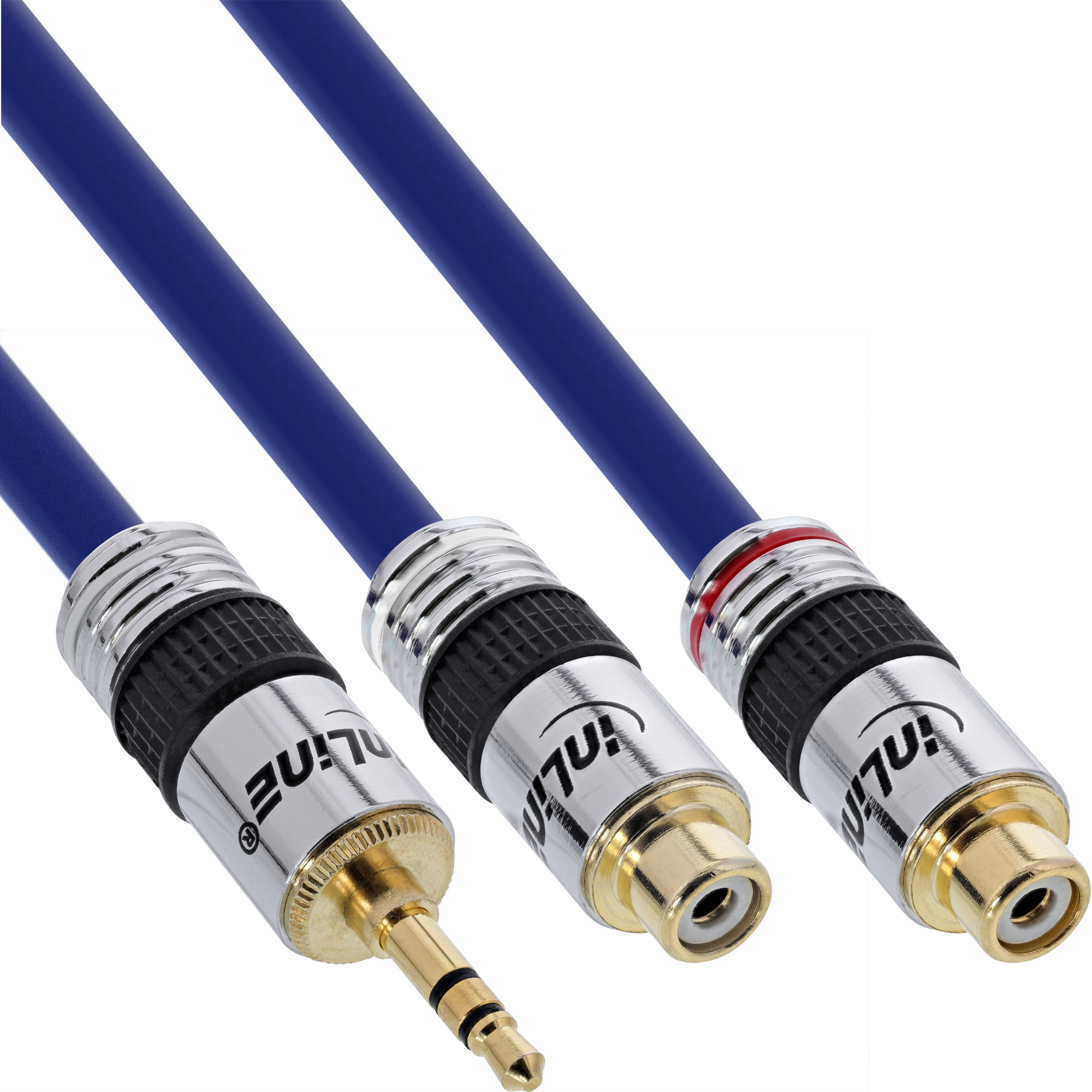 InLine Cinch/Klinke Kabel - PREMIUM - 2x Cinch Buchse an 3,5mm Klinke St. - 0,25m Image