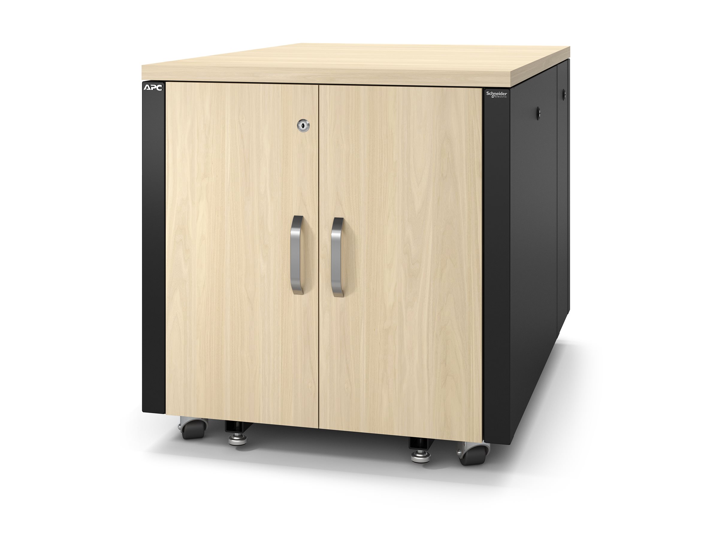 APC NetShelter - Schrank (vertikal) - schallisoliert - AC 100-230 V - Ahorn - 12U - 48.3 cm (19")