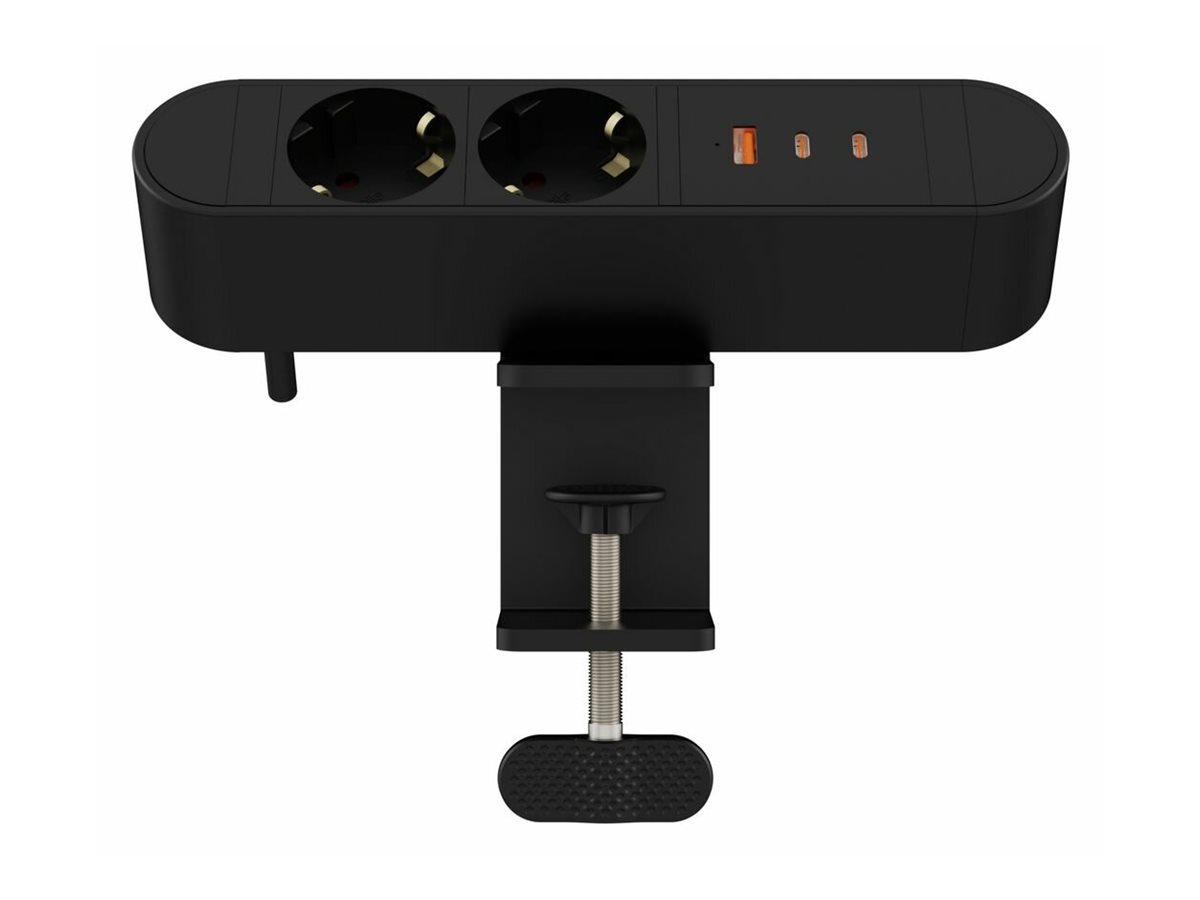 MicroConnect Multi Desktop Power Socket 2 Ways Schuko 1 x USB-A 2 - Steckdosenleiste, Ansicht 3
