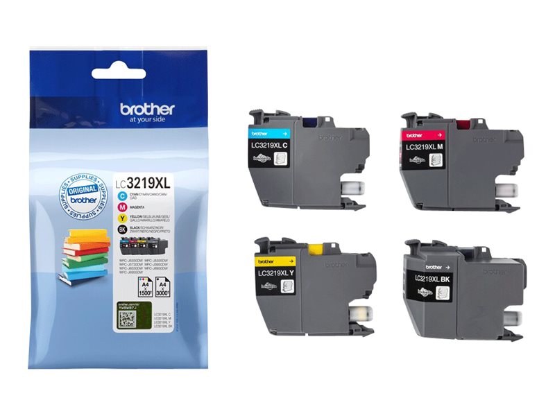 Brother LC3219XL Value Pack - 4er-Pack - XL - Schwarz, Gelb, Cyan, Magenta, Ansicht 3