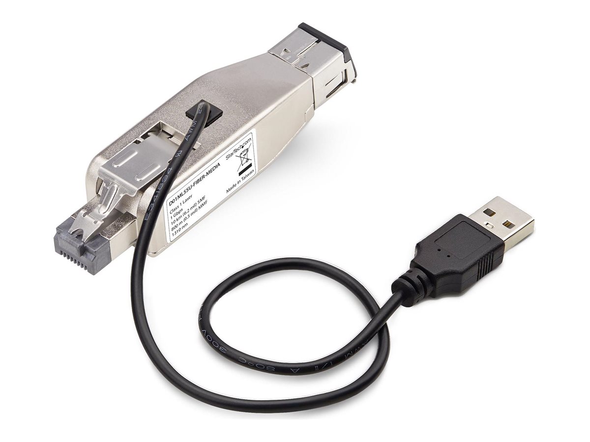StarTech.com Gigabit Fiber to RJ45 Ethernet Media Converter Micro Mini