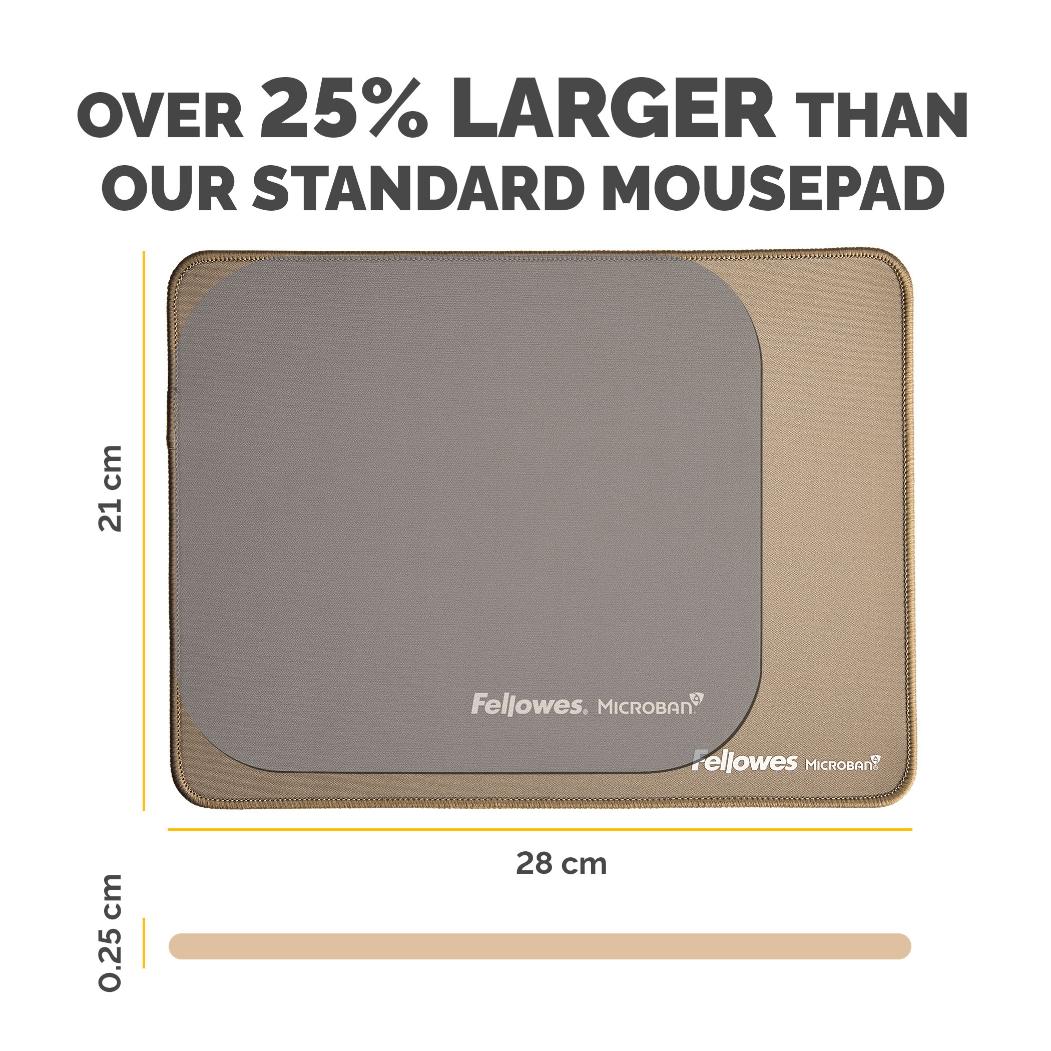 Fellowes Mauspad Breyta XL 28.00x21.00cm sand, Ansicht 3