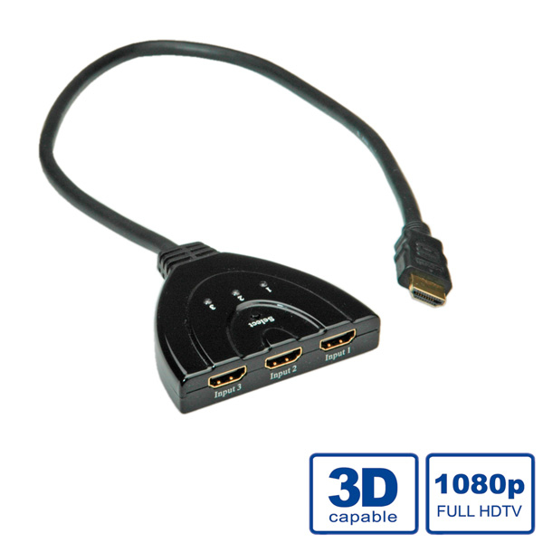 VALUE Rotronic Value - Video/Audio-Schalter - 3 x HDMI, Ansicht 2