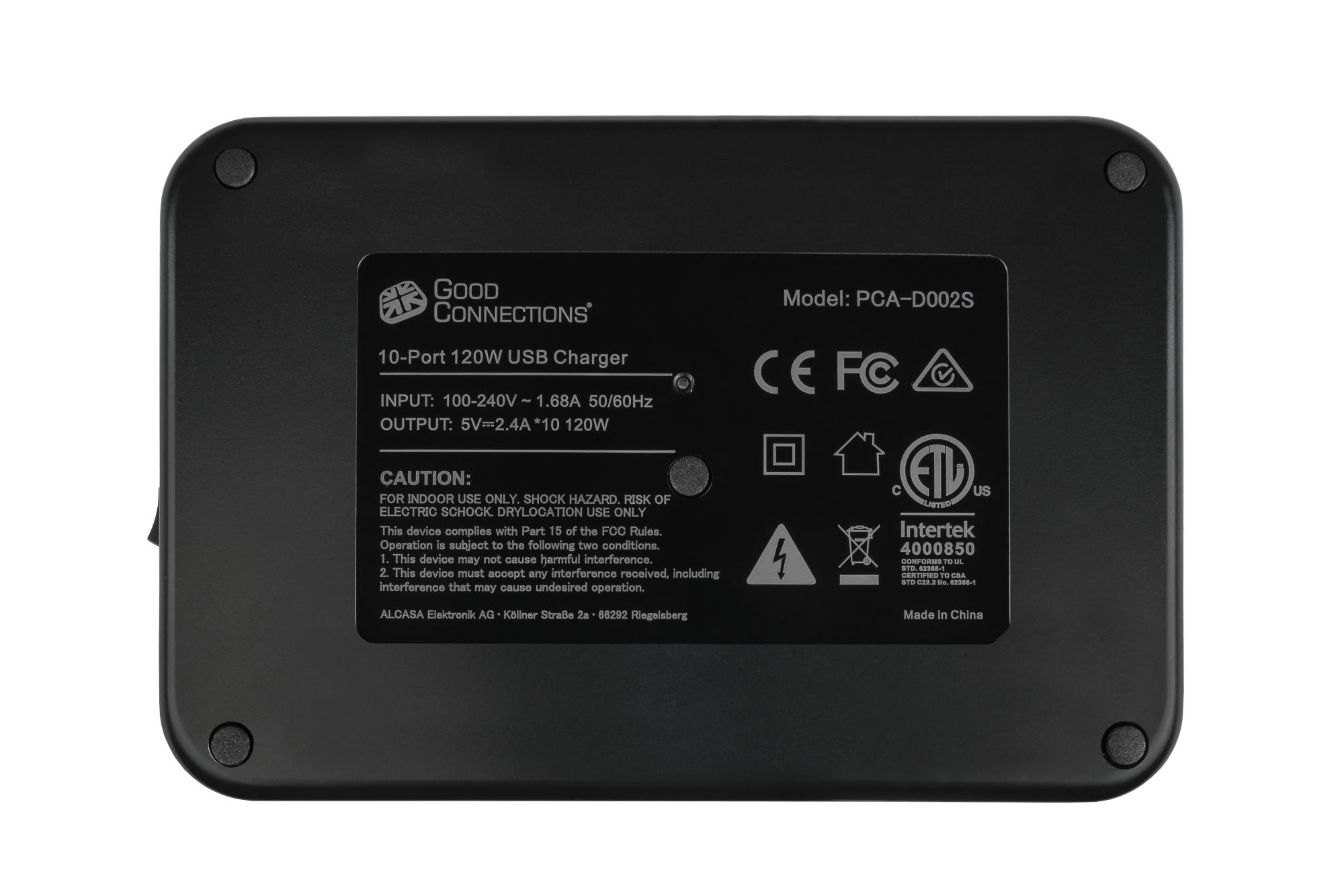 Good Connections PCA-D002S - Indoor - AC - 5 V - 1,5 m - Schwarz, Ansicht 4
