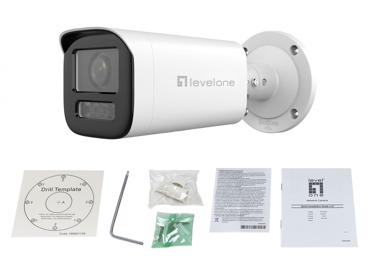 LevelOne IPCam FCS-5222 Dome Out 2MP H.265 IR 11W PoE - Netzwerkkamera, Ansicht 3