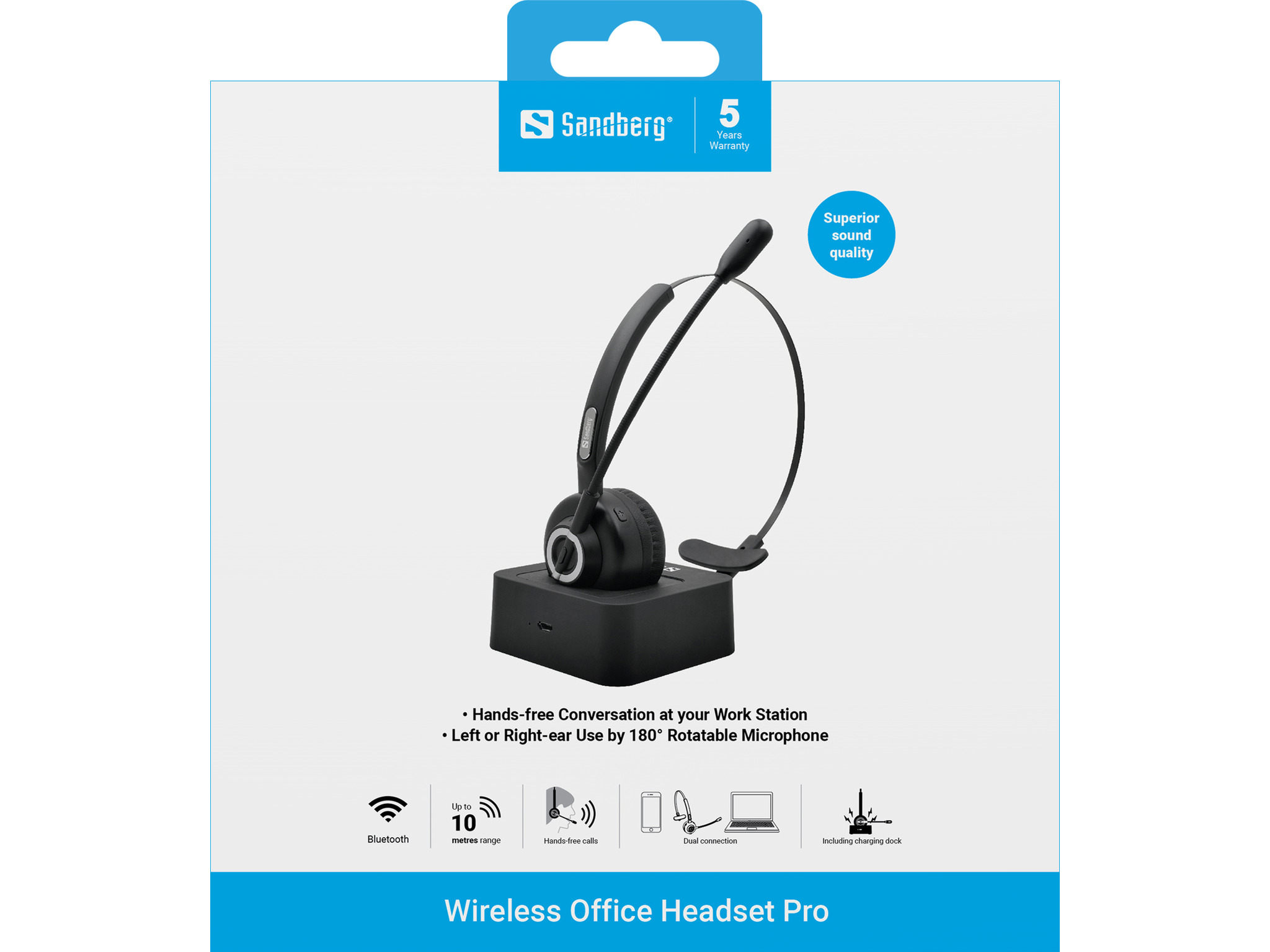 SANDBERG Bluetooth Office Headset Pro - Headset, Ansicht 3