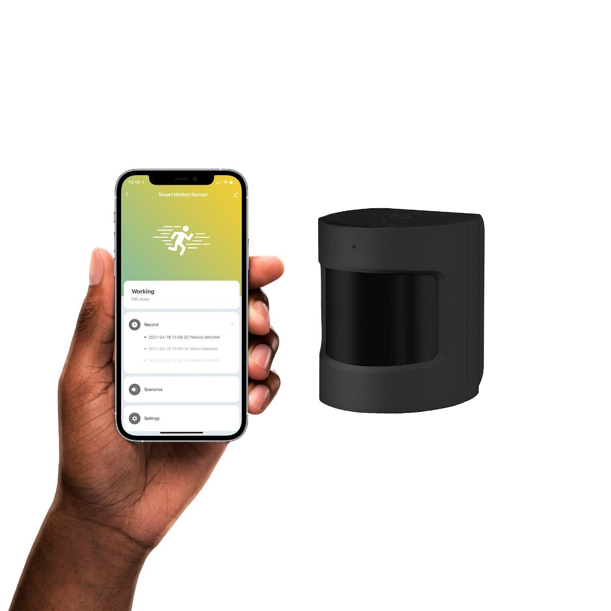 Hombli Bewegungsmelder Bluetooth PIR Motion Sensor Schwarz, Ansicht 3